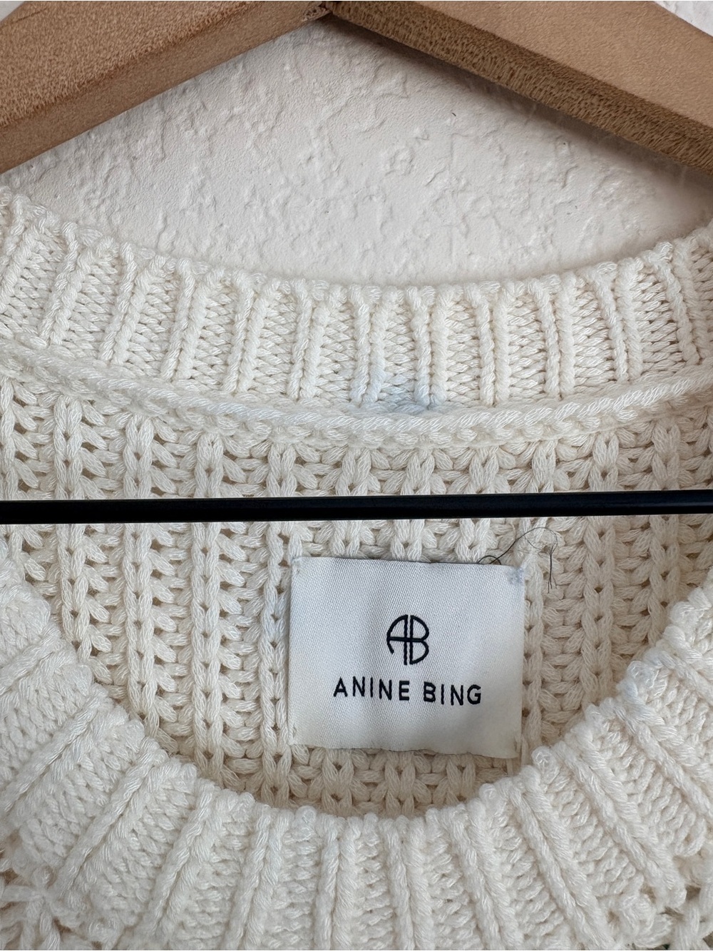 NWT Anine Bing Cable Knit Olivier Sweater in Ivory - Picture 8 of 12